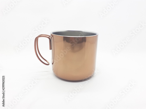 Elegant Metallic Gold Silver Coffee Tea Cup in White Isolated Background