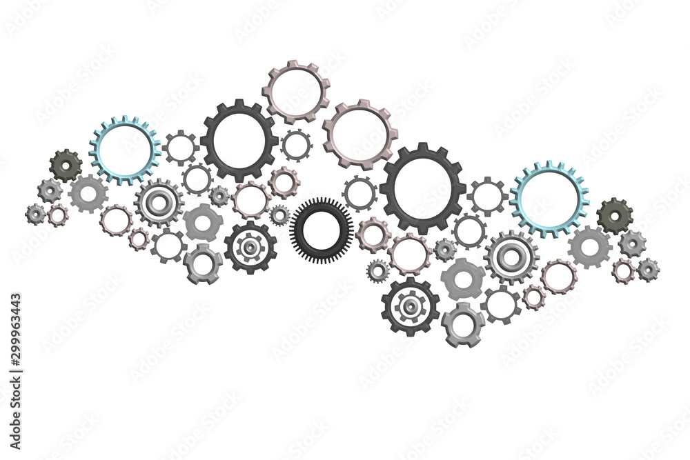 gears isolated on white background ,abstract background 