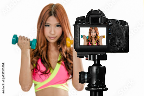 Asian American sports vlogger vlogging