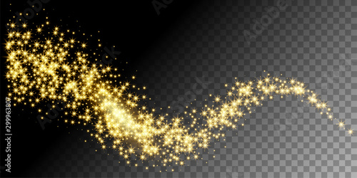 Golden glittering star way vector illustration