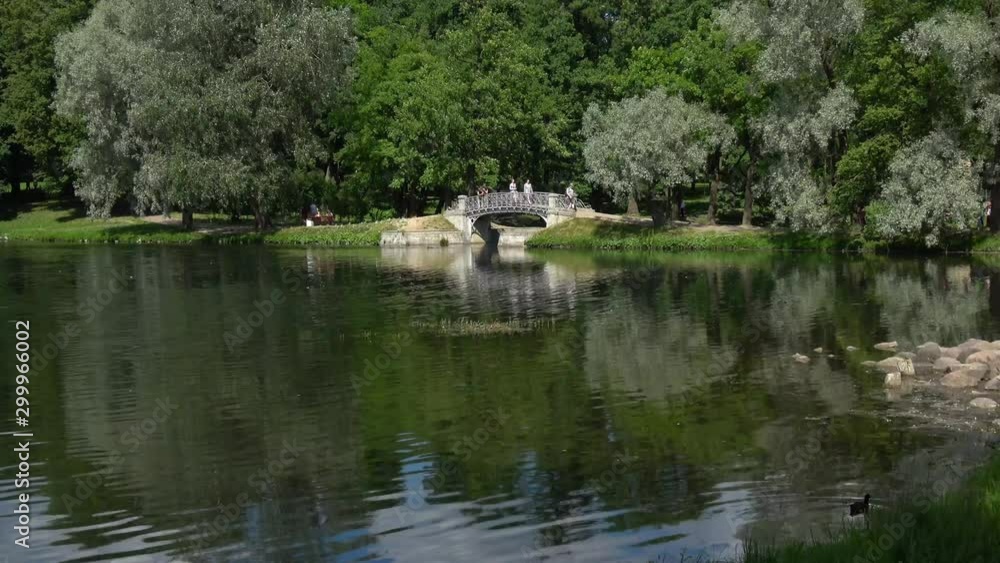 View of old stone bridge in Gatchina Palace Park, Russia. View of old stone bridge in Gatchina Palace Park, Russia.