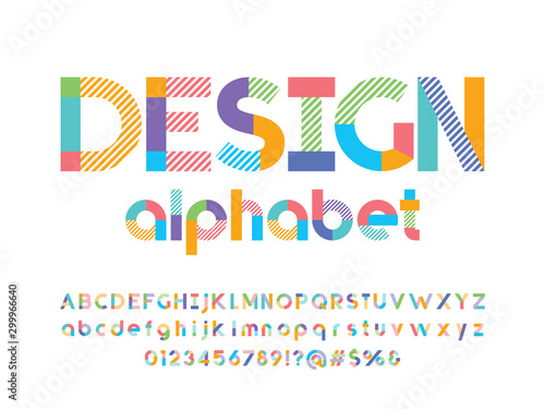 Colorful stylized modern alphabet design