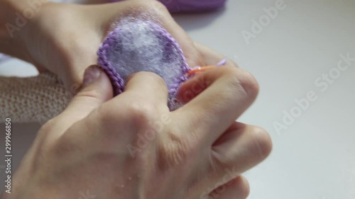 Woman's hands while Doll making