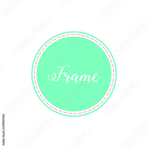 Circle Frame Border with Pastel Color for bakery candy shop invitation for kids design element