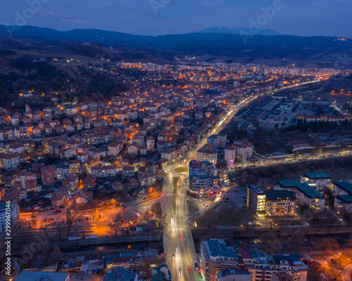 Aerial view of old city at night © Dimitar Lazarov