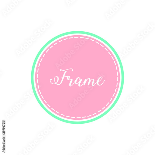 Circle Frame Border with Pastel Color for bakery candy shop invitation for kids design element