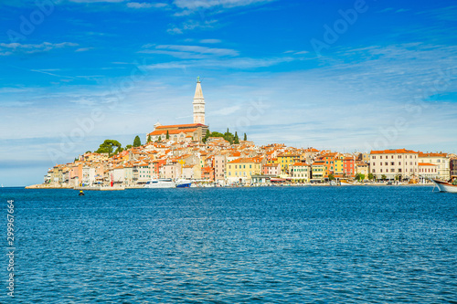 Croatia, Istria, beautiful old town of Rovinj on Adriatic sea coastline