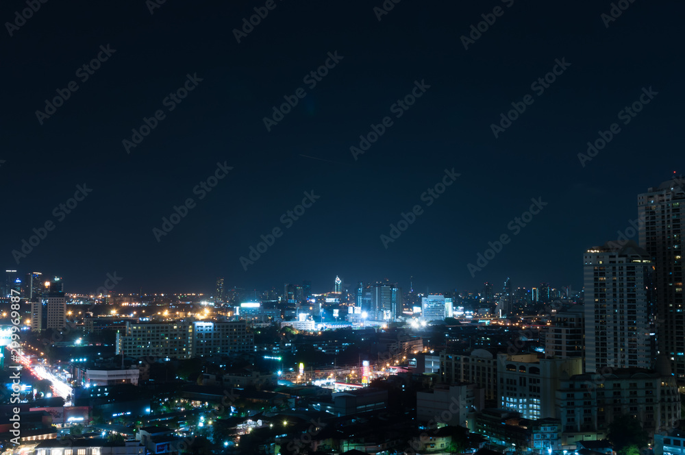 Bangkok night view with skyscraper in business district in Bangkok Thailand Bangkok night view with skyscraper in business district in Bangkok Thailand