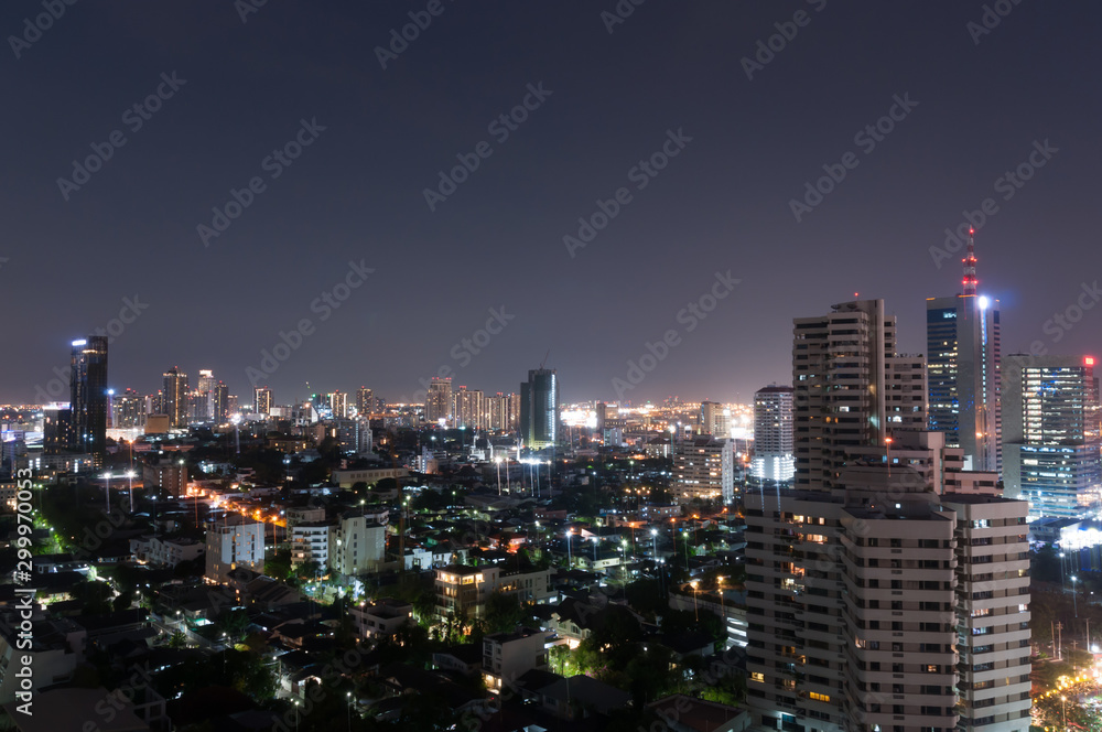skyline at night skyline at night