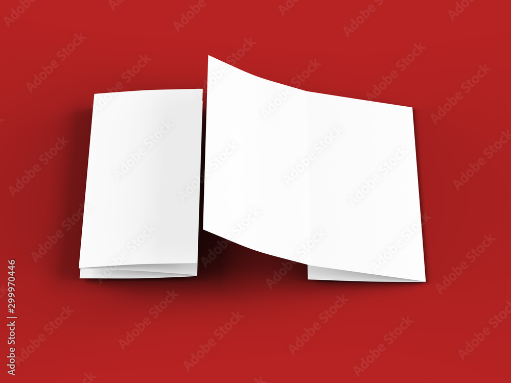Brochure in A4 format folded to three - mockup. 3d illustartion Brochure in A4 format folded to three - mockup. 3d illustartion