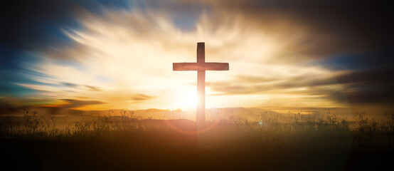 Cross at sunset