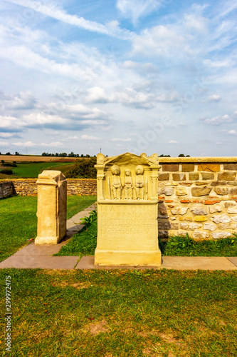 Foto Ancient altar of the Three Goddesses or the Three Matrons at the Gallo-Roman tem