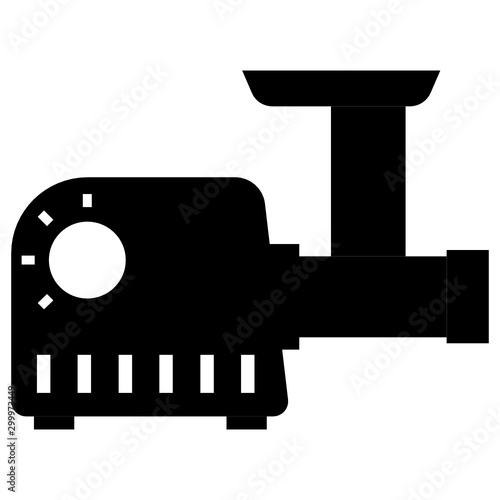 Meat Mince Electric Machine Concept, Home Kitchen Appliance Chopper Vector Icon Design