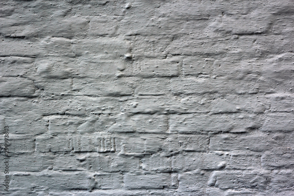 Fototapeta premium white brick wall covered with putty
