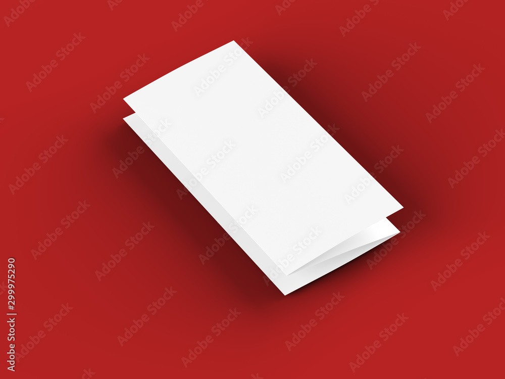 Brochure in A4 format folded to three - mockup. 3d illustartion Brochure in A4 format folded to three - mockup. 3d illustartion