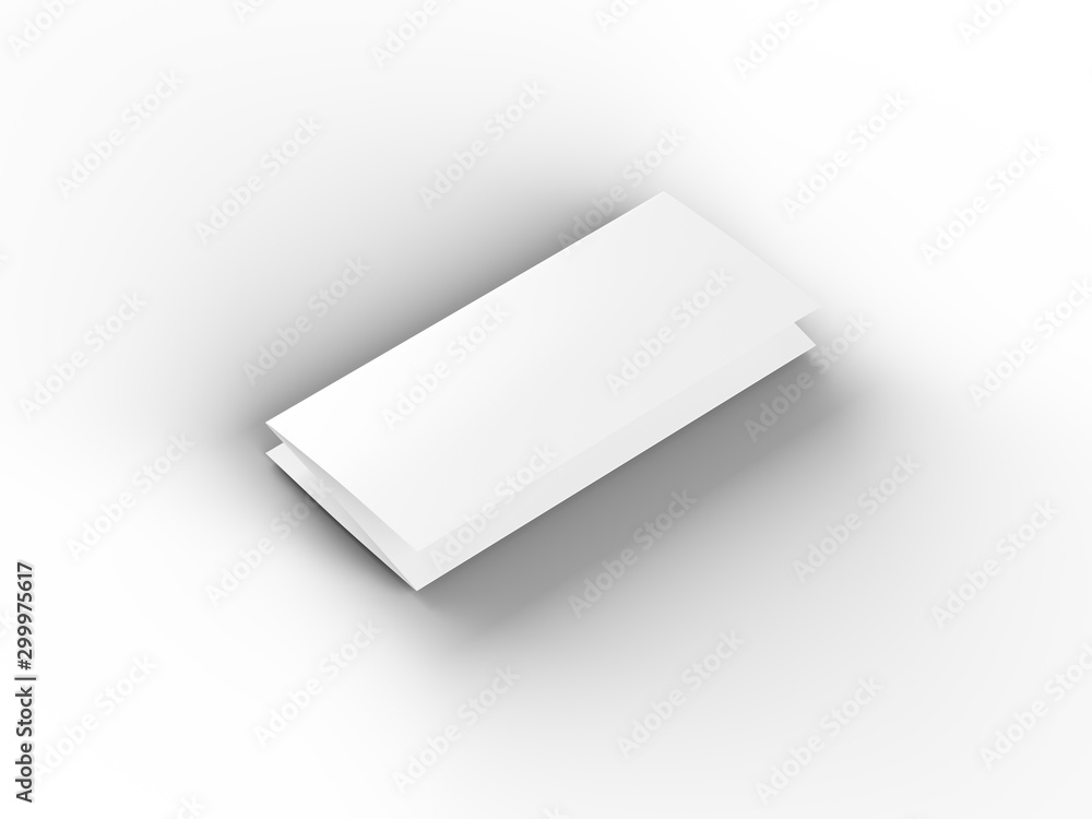 Brochure in A4 format folded to three - mockup. 3d illustartion Brochure in A4 format folded to three - mockup. 3d illustartion
