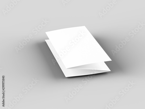 Brochure in A4 format folded to three - mockup. 3d illustartion