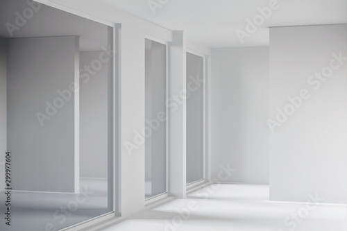 Fototapeta Naklejka Na Ścianę i Meble -  Empty room with white walls. 3d render.