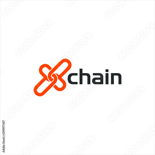 X chain ambigram letter logo concept