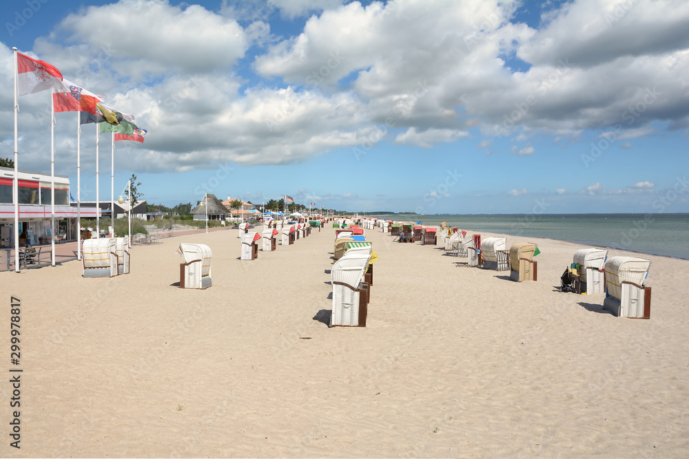 Strand und Strandpromenade im Ostseebad Dahme,Schleswig-Holstein,Deutschland