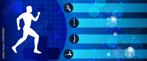 Medical orthopedic abstract background. Treatment for orthopedics traumatology of bones and joints injury brochure. Medical presentation, hospital. Vector illustration	