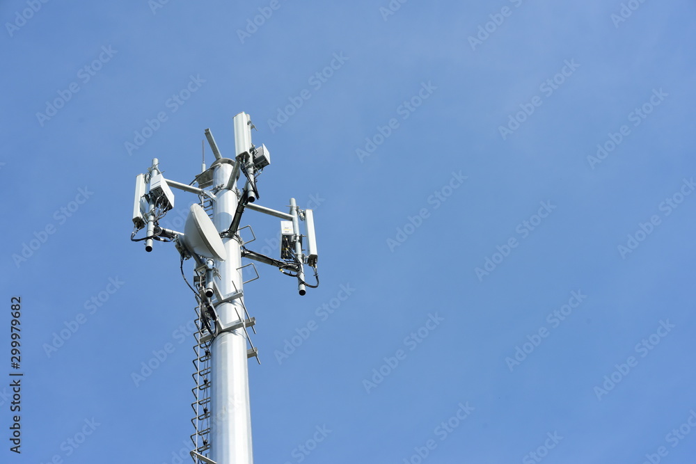 Telecommunication Tower Antennas High Pole Signal Transmission Both Wireless Phone Telecommunication Tower Antennas High Pole Signal Transmission Both Wireless Phone