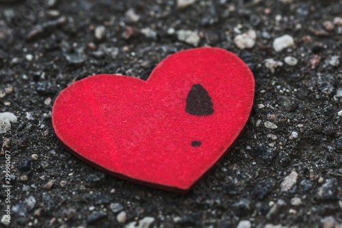 Concept of broken heart, infidelity and relationship breakup