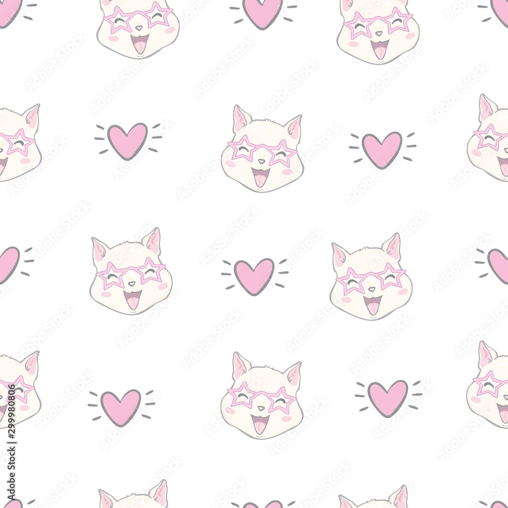 Cutie cat seamless pattern Cutie cat seamless pattern