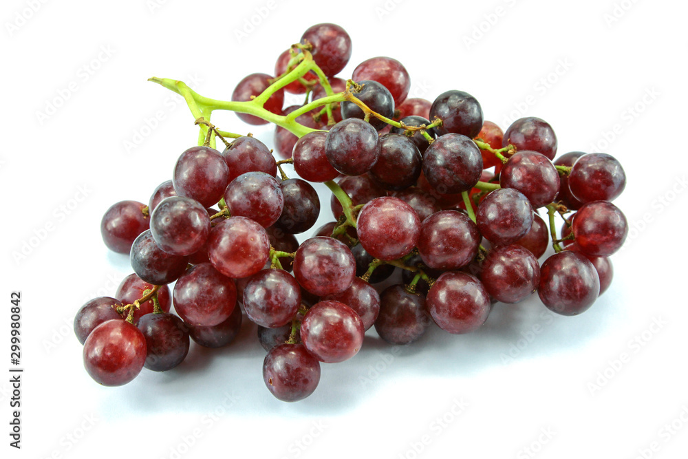 Fototapeta premium bunch of black grapes on a white background
