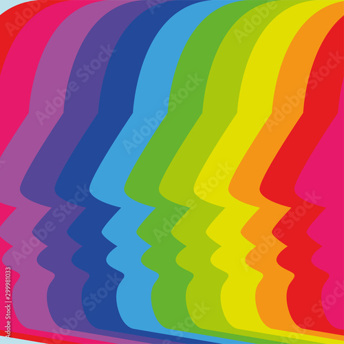 Face in profile color pattern vector illustration 