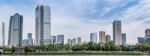 view of modern city of chengdu in sichuan