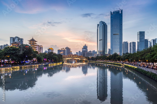Fényképezés chengdu skyline at sunset