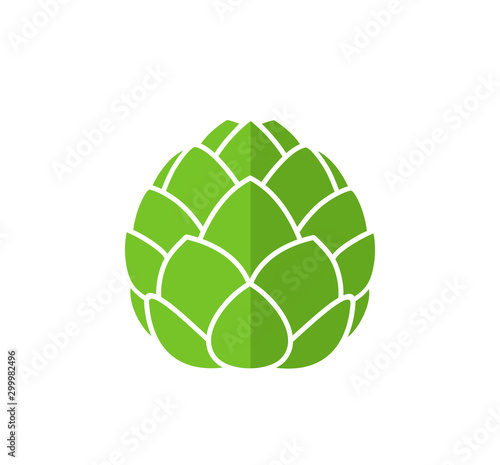 Artichoke logo.  Isolated artichoke on white background