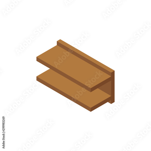 Modern shelf, great design for any purposes. 3d vector isometric. Realistic vector. Modern illustration. Isometric style. Flat design. Concept business illustration. Data storage.