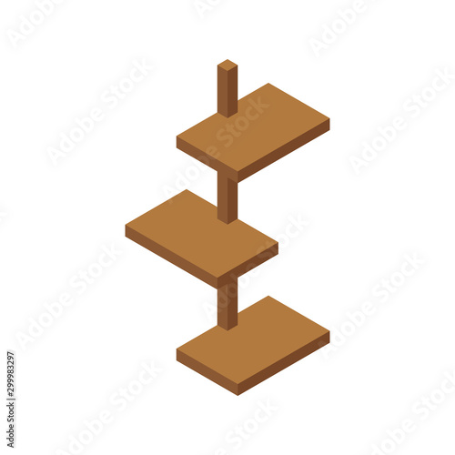 Modern shelf, great design for any purposes. 3d vector isometric. Realistic vector. Modern illustration. Isometric style. Flat design. Concept business illustration. Data storage.