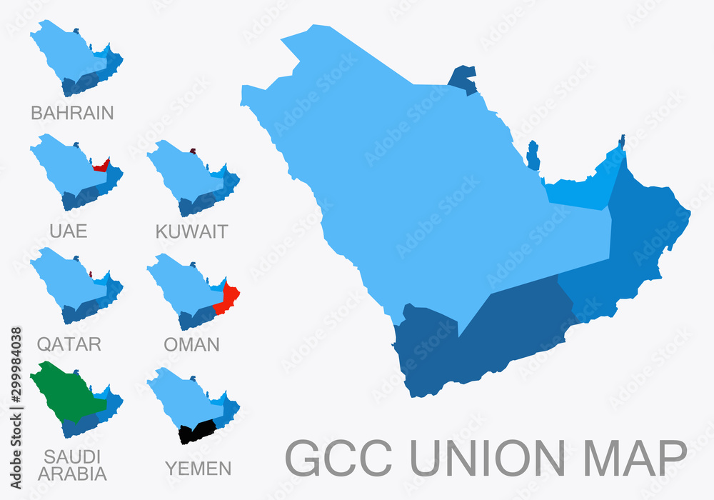 GCC Countries. Vector EPS