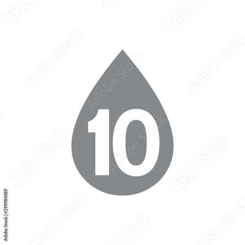 10 Liters l sign l-mark estimated volumes milliliters (ml) Vector symbol packaging, labels used for prepacked foods, drinks different liters and milliliters. 10 litre vol single icon isolated on white