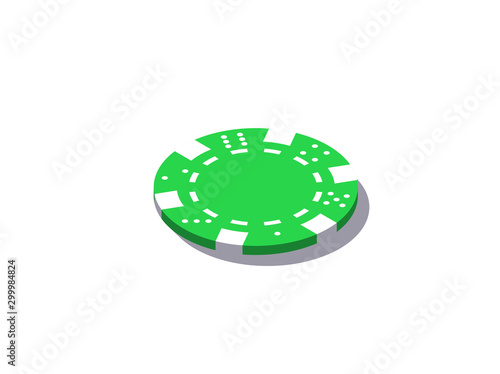 isometric illustration bet chips in Online casino mobile app. Banner with logo bet chips Online Casino isometric mobile app icon isolated on white background. Jackpot on the table icon isometry poster