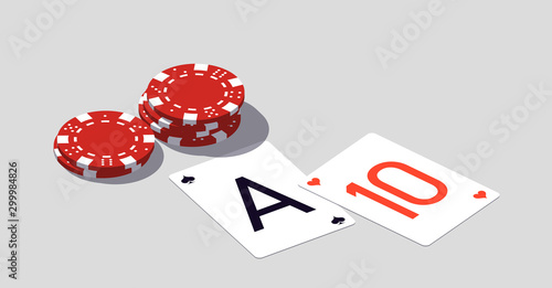 isometric illustration Blackjack in Online casino mobile app. Banner with Twenty-One Banner Online Casino isometric mobile app isolated on white background Blackjack Twenty-One Jackpot isometry poster