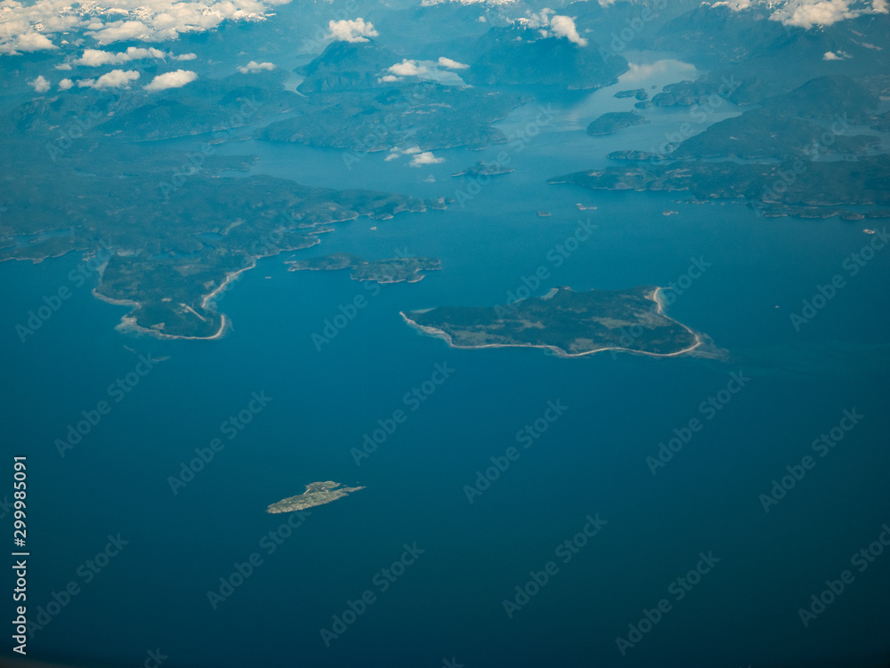 Canada  Islands forest and pacific ocean