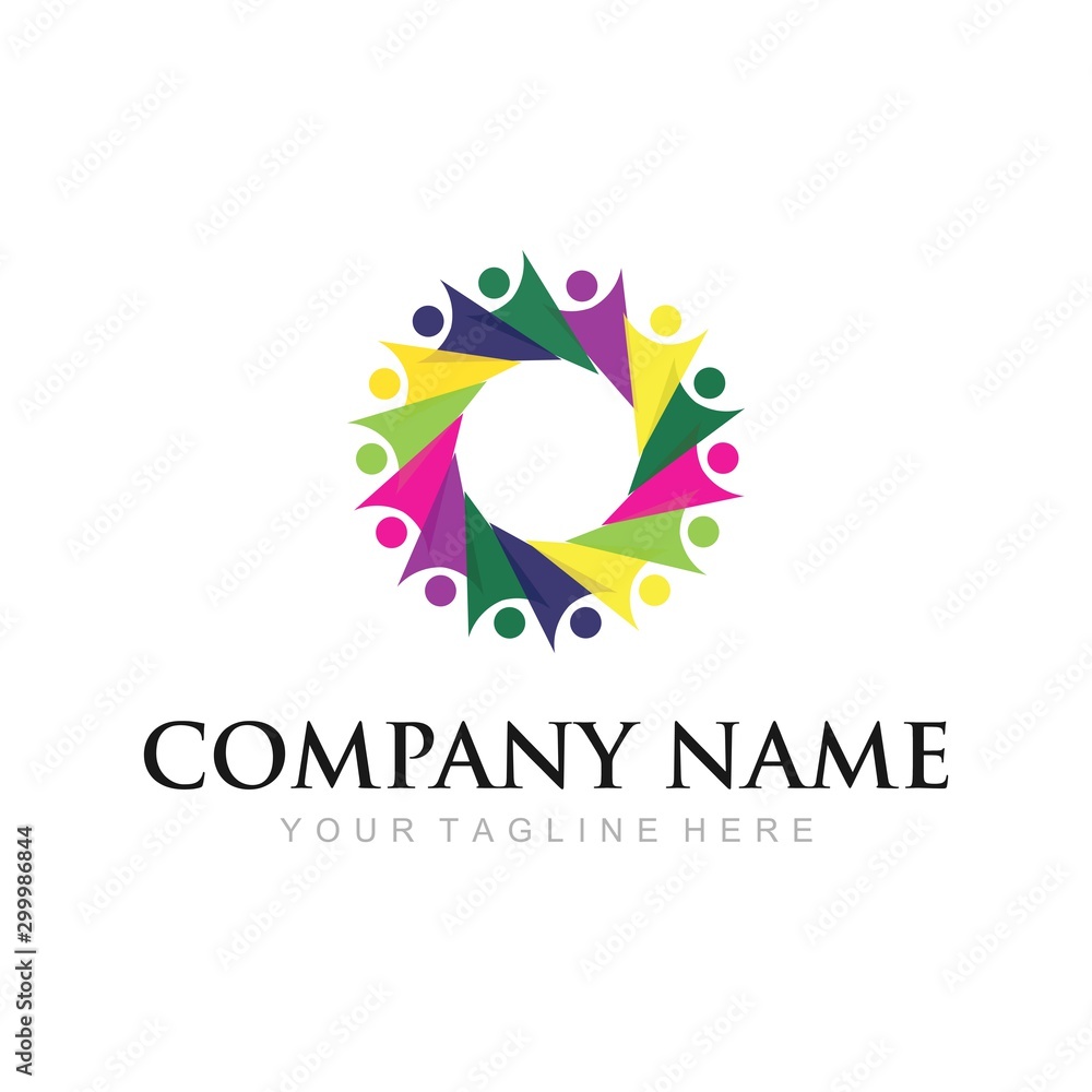 Obraz premium Adoption and community care Logo template vector icon symbol