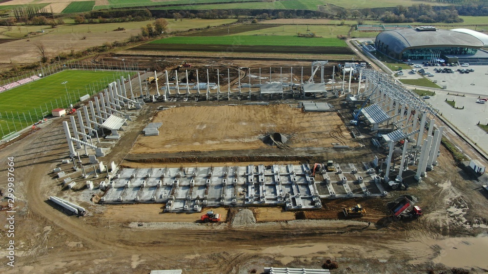 Constructions site of a stadium in Romania