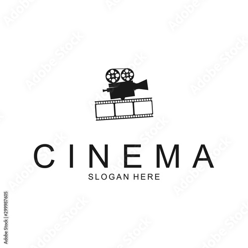 abstract cinema logo icon vector design template