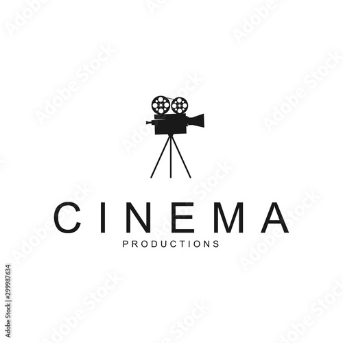 abstract cinema logo icon vector design template