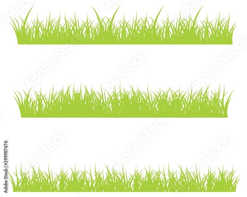 Backgrounds Of Green Grass, Isolated On White Background, Vector Illustration