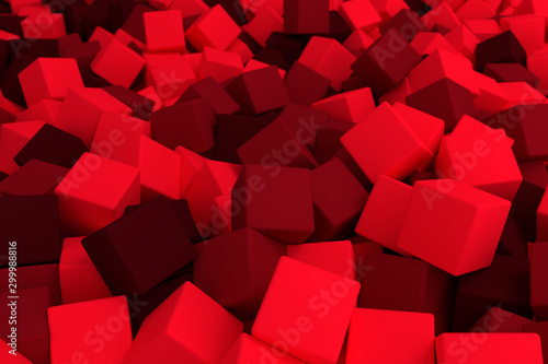 wallpaper of 3d render bright colorful red cubes background