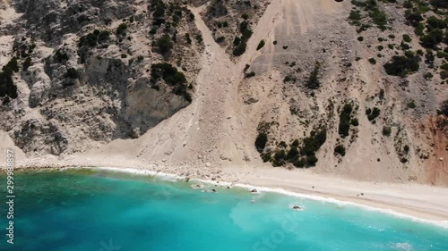 Aerial video of Myrtos beach, Kefalonia, Greece