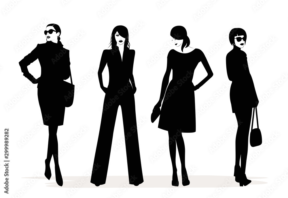 Illustration of Fashion stylish women.