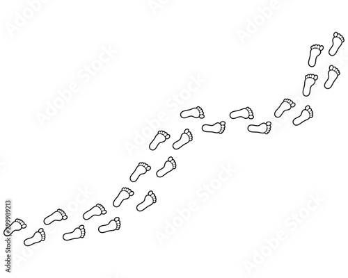 Footprint path vector isolated on white background