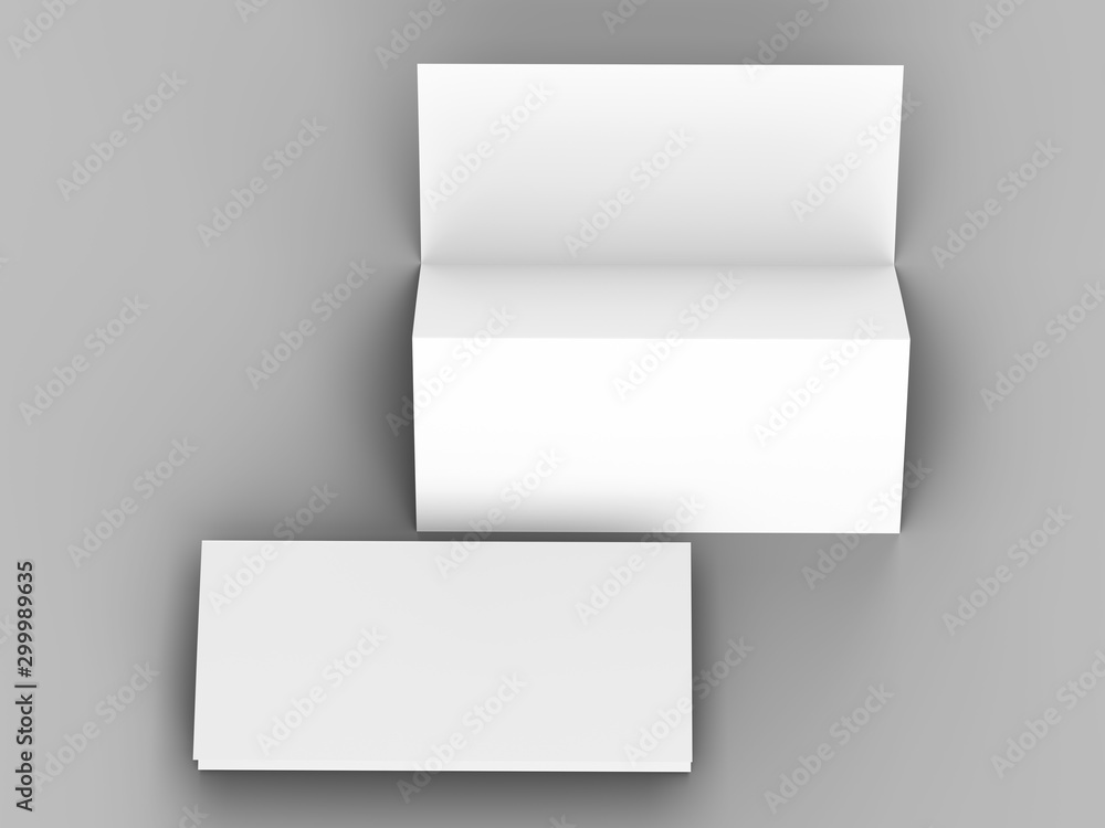 Brochure in A4 format folded to three - mockup. 3d illustartion Brochure in A4 format folded to three - mockup. 3d illustartion